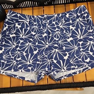 Tommy Bahama Blue and White Bermuda Shorts Tropical Print